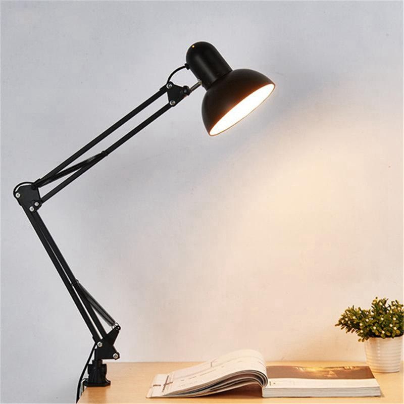 Home EU Plug Flexible Swing Arm Clamp Mount Lamp Studio E27