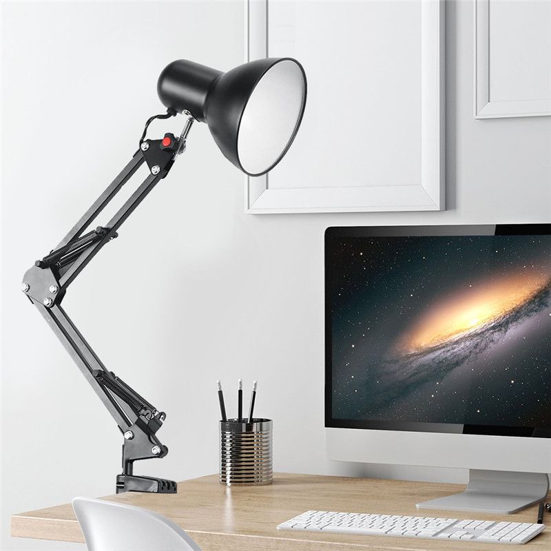 Home EU Plug Flexible Swing Arm Clamp Mount Lamp Studio E27