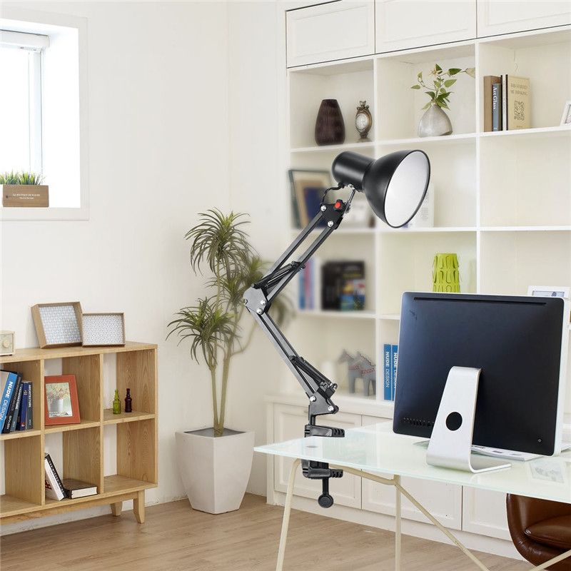 Home EU Plug Flexible Swing Arm Clamp Mount Lamp Studio E27