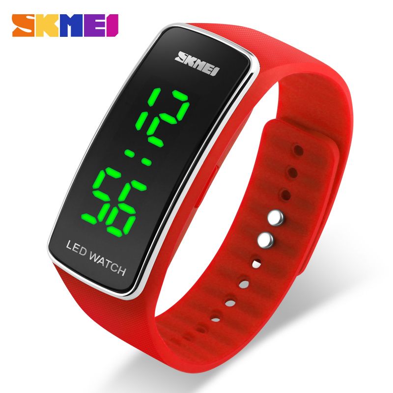 Women Digital Wristwatches LED Digital Watches Silicon Strap