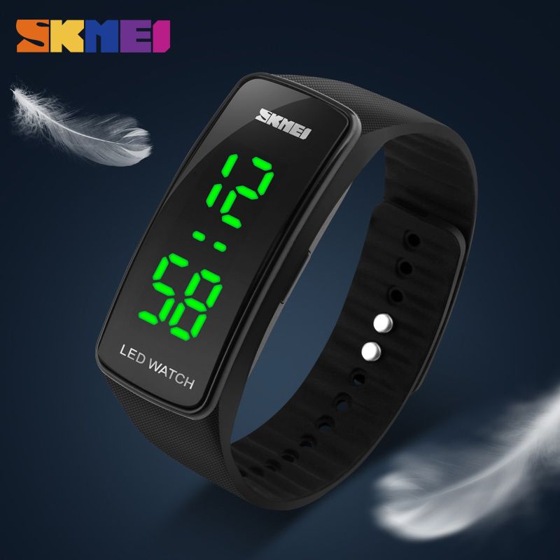 Women Digital Wristwatches LED Digital Watches Silicon Strap