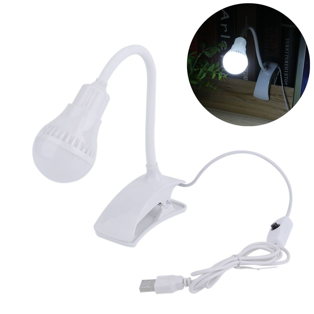 Super Bright LED Desk Clip Lamp USB Rechargeable Table