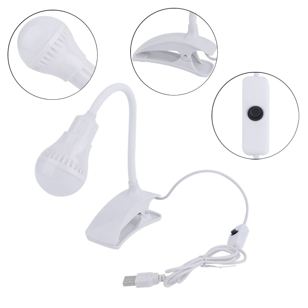 Super Bright LED Desk Clip Lamp USB Rechargeable Table