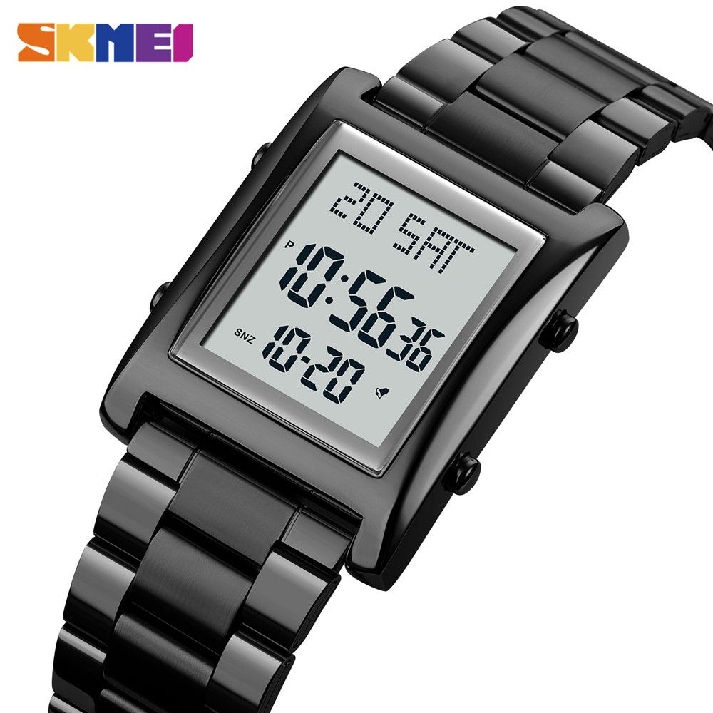 Womens LED Stops Sport Watch Stainless Waterproof