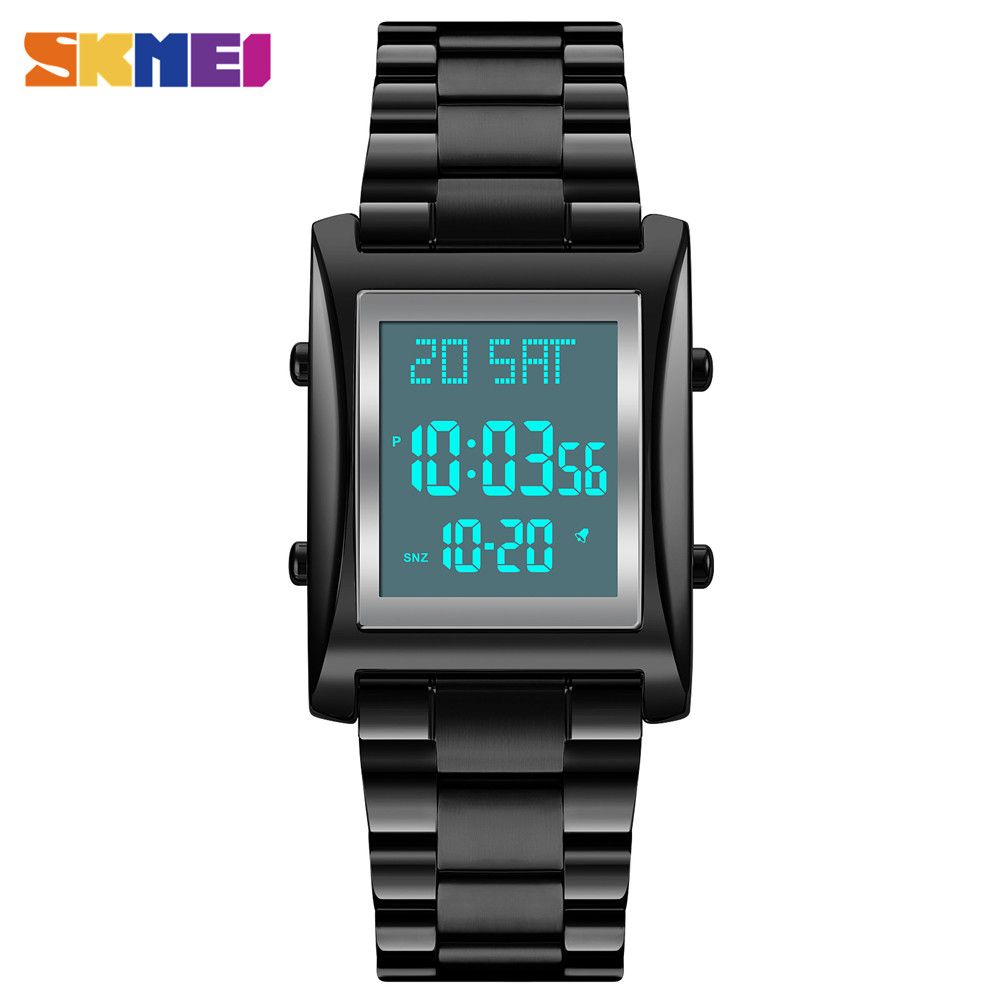 Womens LED Stops Sport Watch Stainless Waterproof