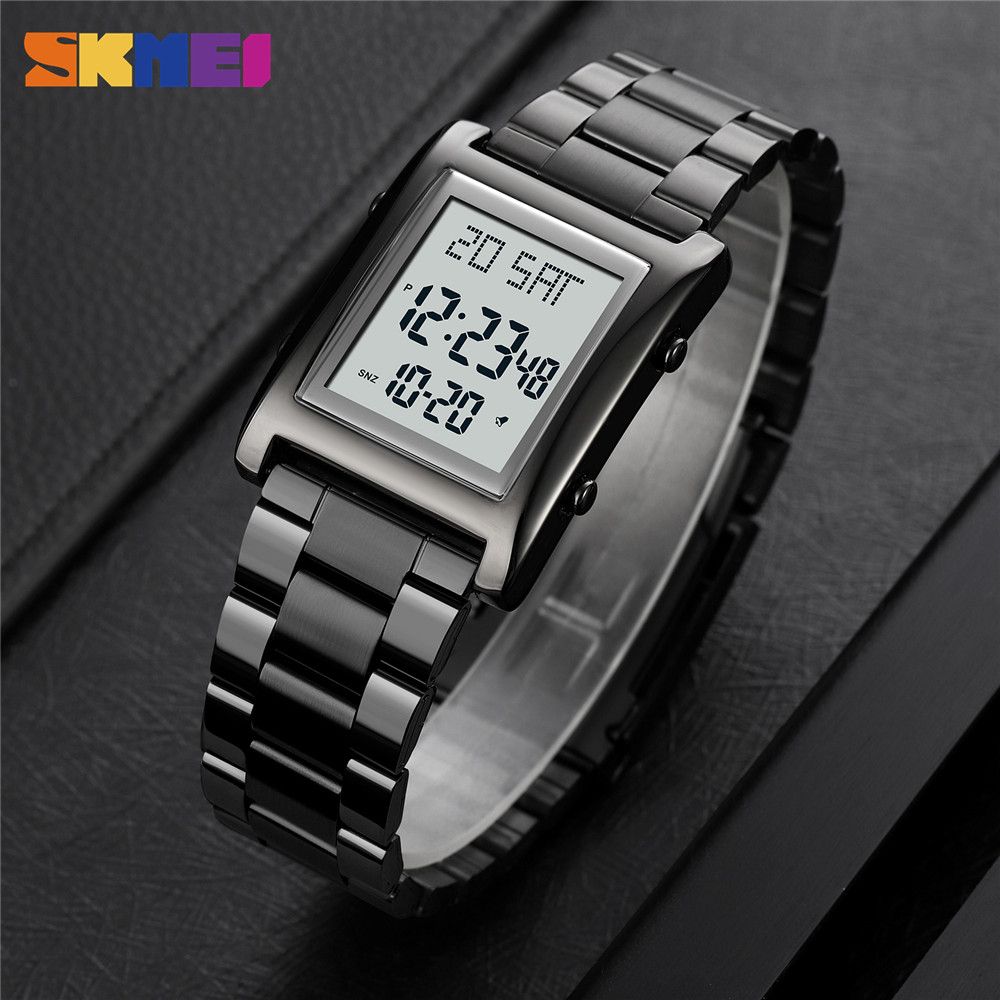 Womens LED Stops Sport Watch Stainless Waterproof