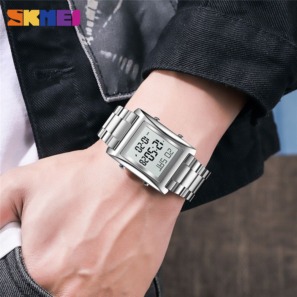 Womens LED Stops Sport Watch Stainless Waterproof