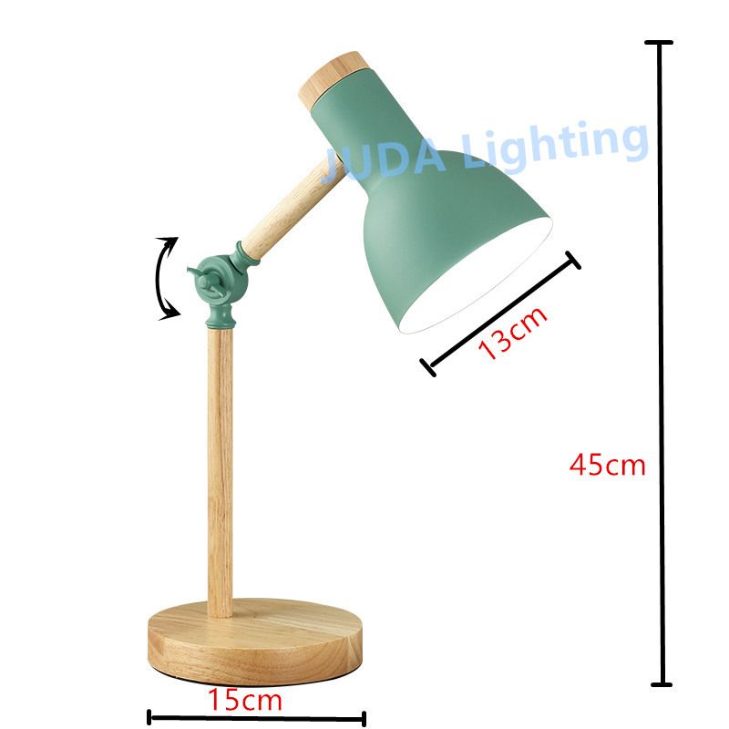 E27 Nordic Eye Protection Table Lamp Wooden Book Study