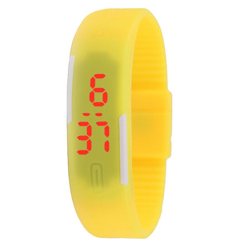 Sports Thin Strap LED Time Date Display Children Kids-Black