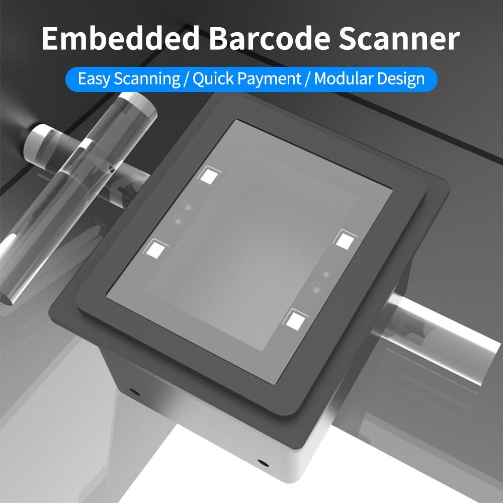 Embedded Barcode Scanner Self-Induction 1D/2D/QR Bar Code Reader Module Scanner USB Connection Support Command Control Compatible with Windows for Gate Machine Tickets Checking Mobile Payment