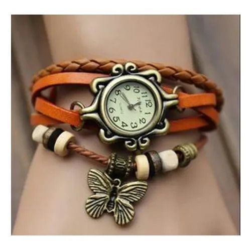 Elegant Women Leather Wrist Watch W05-ORNG