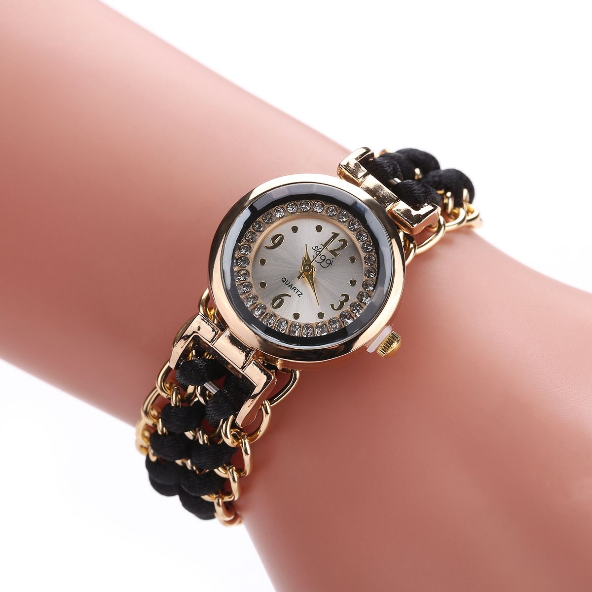 Sloggi Small Dial Diamond Like Women's Braided Rope Watch