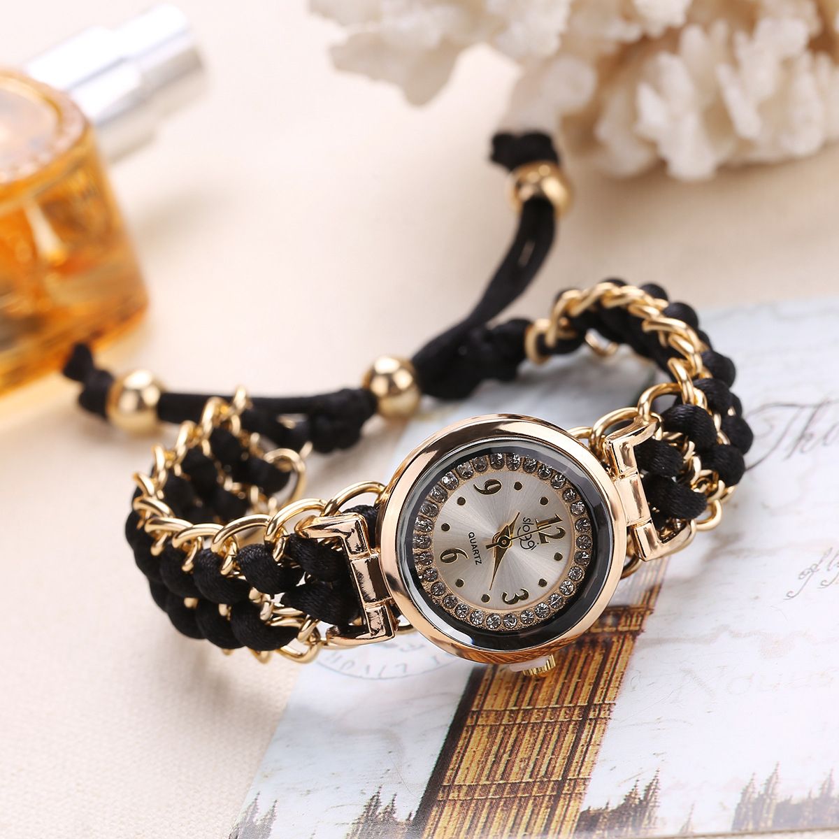 Sloggi Small Dial Diamond Like Women's Braided Rope Watch