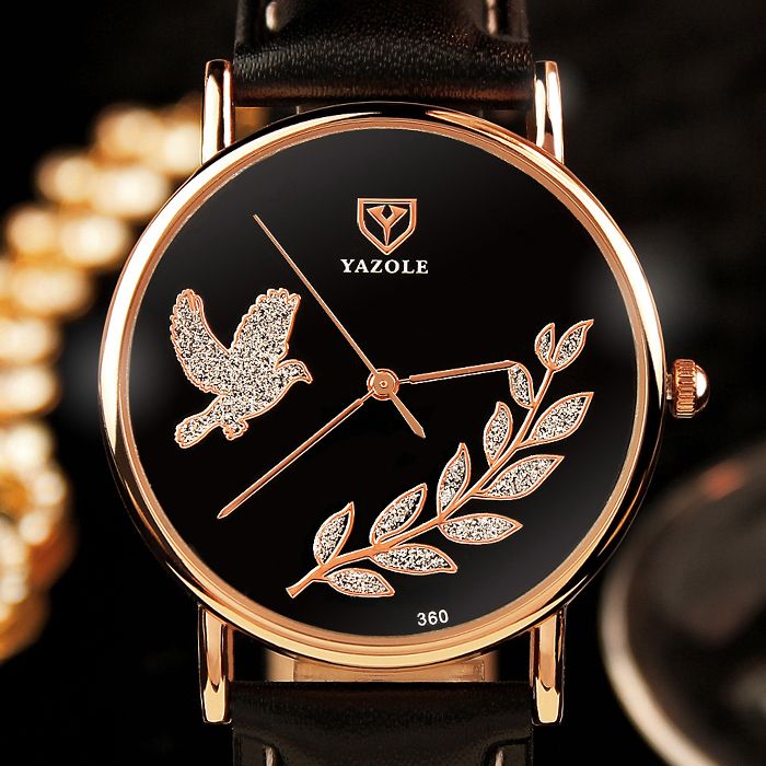 Top Luxury Brand Watch Fashion Women Quartz Wristwatch Gift For Female YZL360H-Black