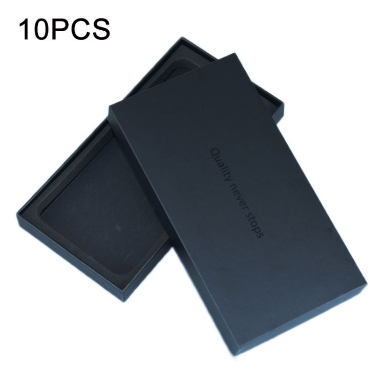 10 PCS Phone Case/Tempered Film/Support Frame Box All Black