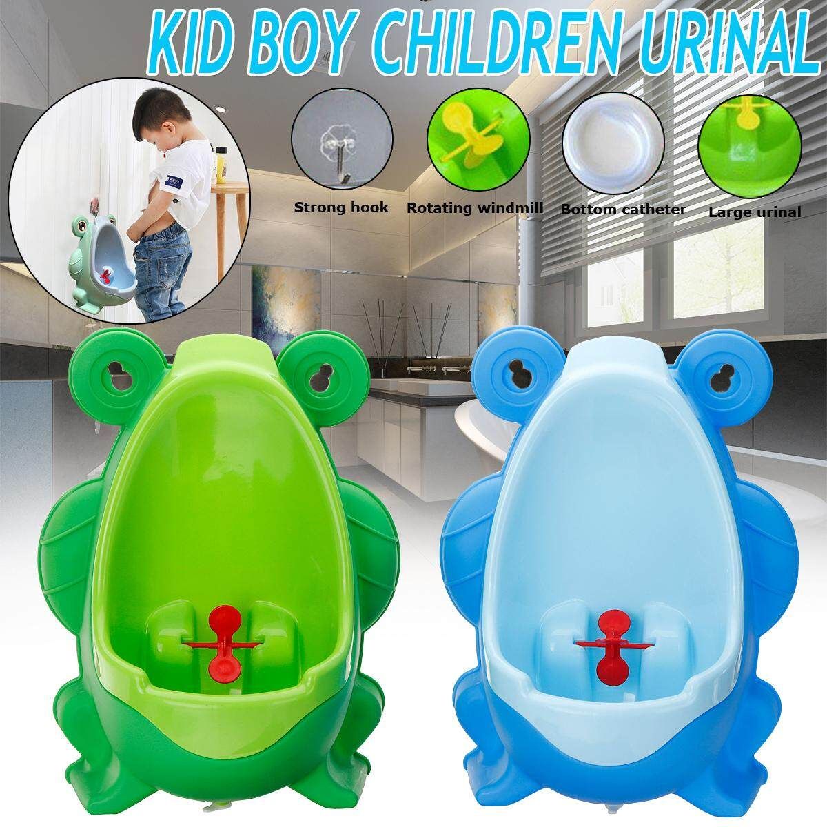 Bathroom Child Kids Boys Frog Potty Urinal Stand Up Sit Dowm Pee Poo Trainer Royal Blue