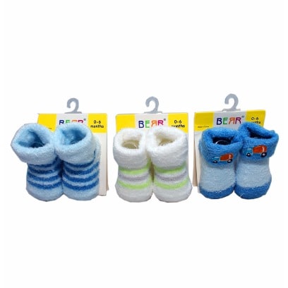 Cute Booties Socks- Pack of 3- Blue