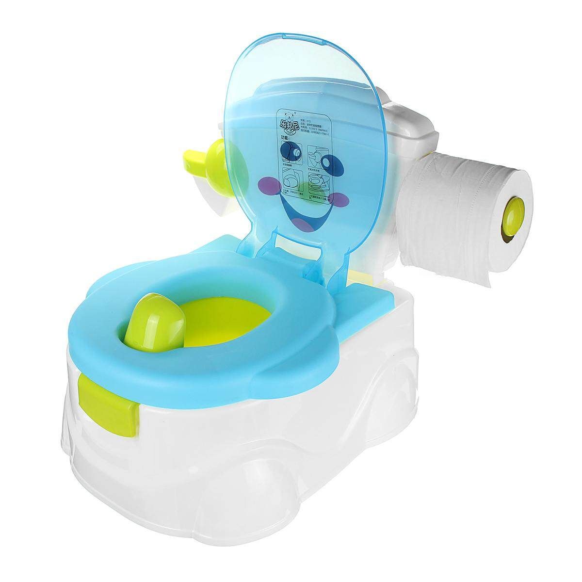 2 In 1 Music Kids Baby Toilet Training Children Toddler Potty Trainer Seat Chair Blue (blue)