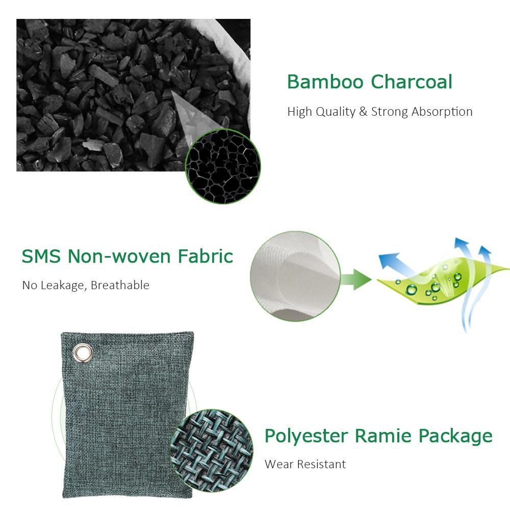 1 Pack 100g Activated Charcoal Bag for Home Activated Charcoal Fresher Odor Absorber Remove TVOC Mold Moisture Purify Air for House Car Wardrobe Cabinet