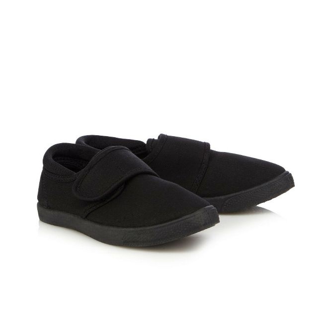 Kids Unisex School Plimsolls -Black