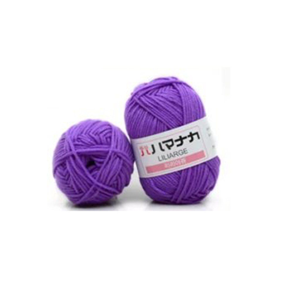 4 Shares Combed Milk Cotton Yarn Wool Blended Yarn A Arel Sewing Yarn-purple