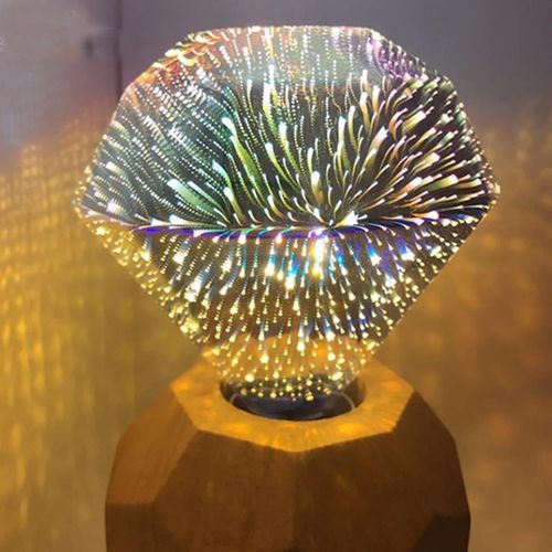 G95 5W E27 LED Filament Bulb 3D Firework Light Star Decorative Lamp Xmas Gift UK#Flat Diamond