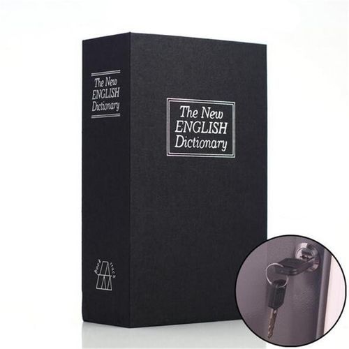 Safe Book Shaped Metal Safe Piggy Bank Money Saving Case Storage Box With Keys #black