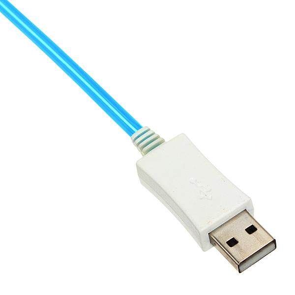 LED Light USB Charger Data Sync Cable For Phone Android Sony Samsung S4/3 HTC LG Blue Blue