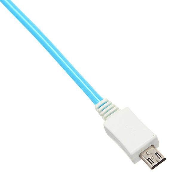 LED Light USB Charger Data Sync Cable For Phone Android Sony Samsung S4/3 HTC LG Blue Blue