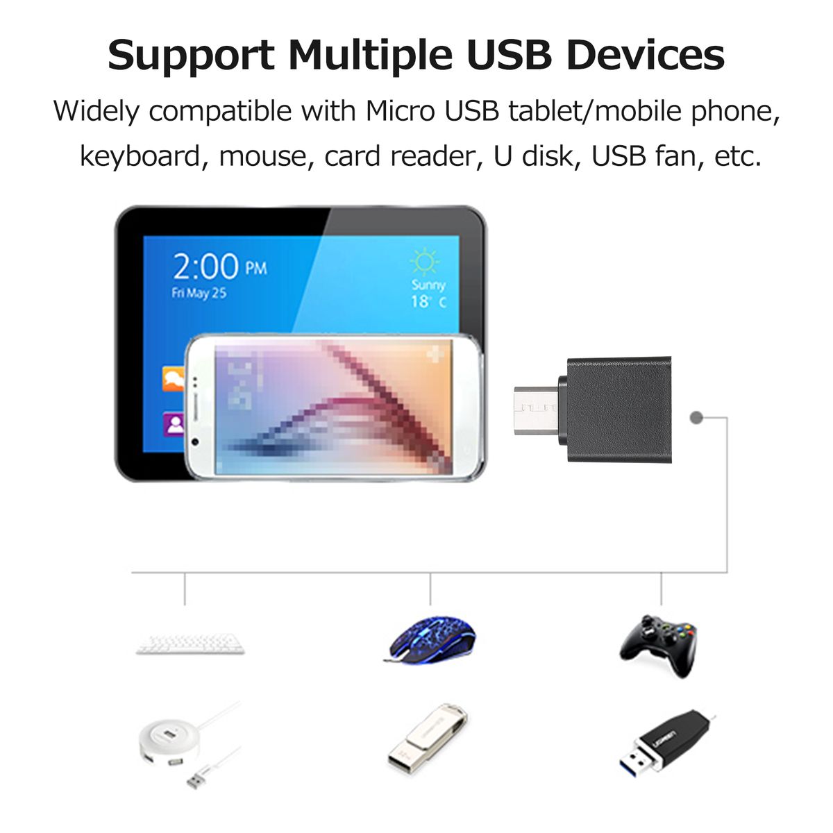 OTG Adapter Micro USB To USB2.0 Adapter Portable Micro USB