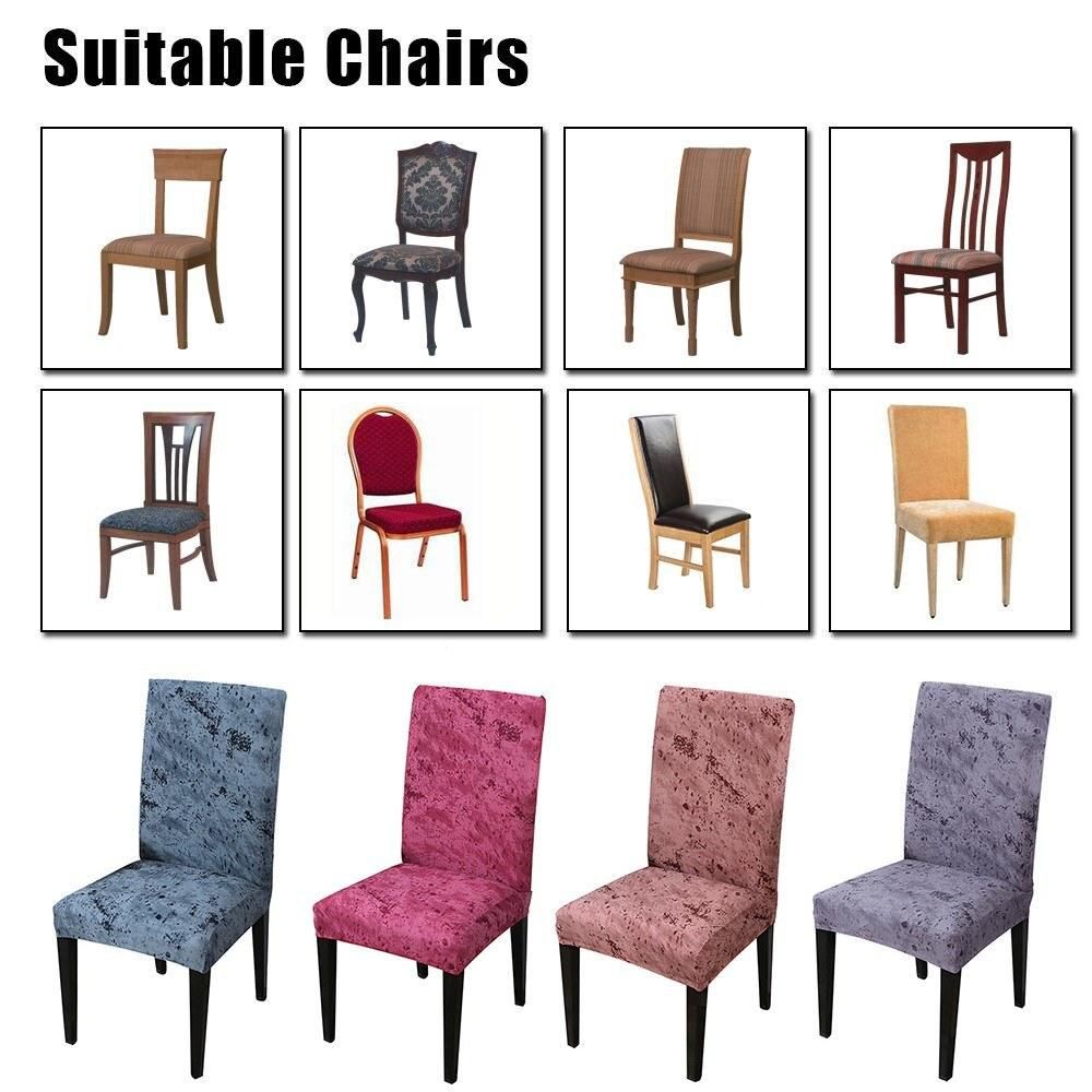 2pcs Printed Chair Cover Soft Milk Silk Home Seat Protector Stretch Anti Dust Brick Red