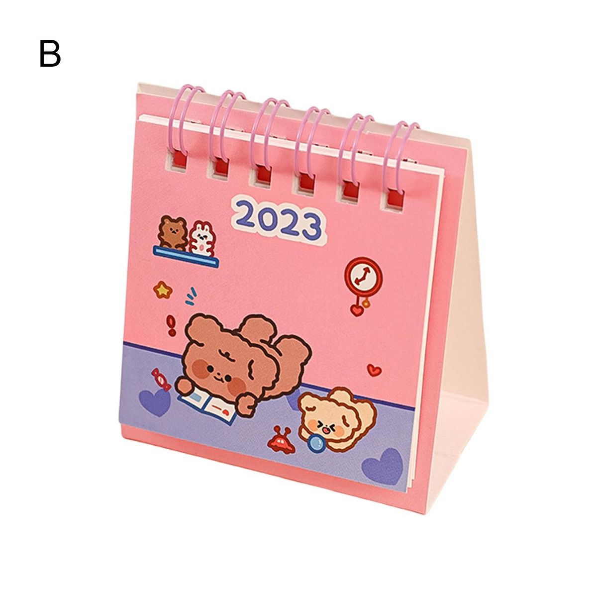 2023 Desk Calendar 2022 to 2023 Cute Cartoon Pattern Mini Desk Calendar B