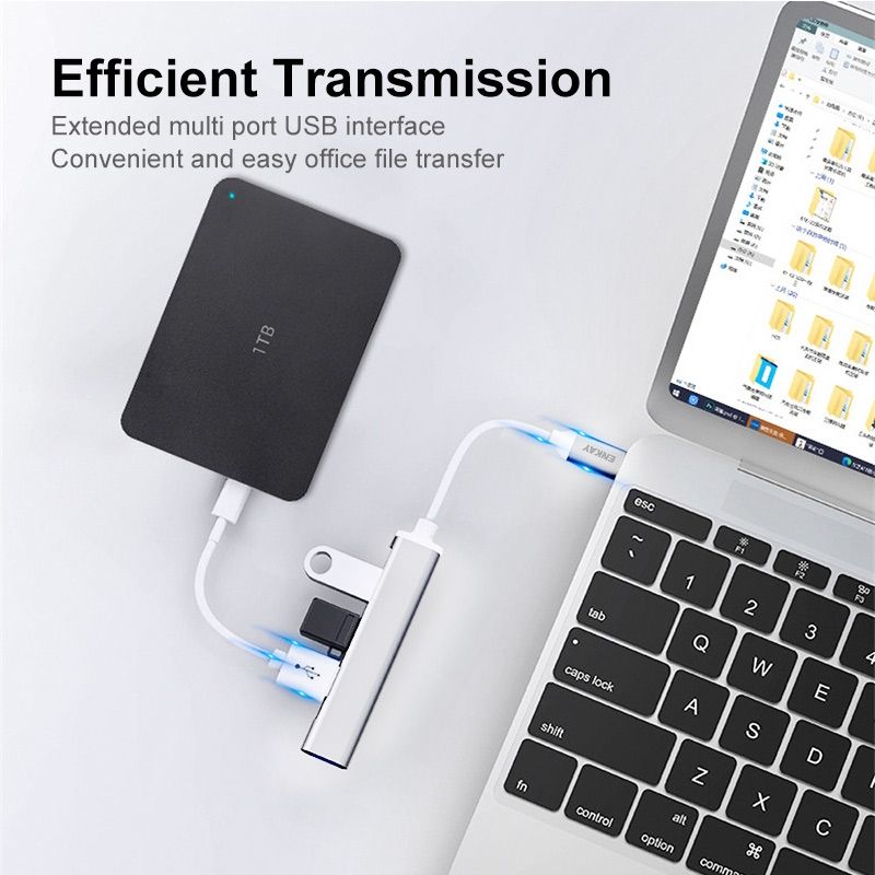 ENKAY Hat-Prince ENK-AT114 4 Ports USB 3.0 Splitter Multi-Ports Expansion HUB Extender Connector Adapter, Interface:Type-C