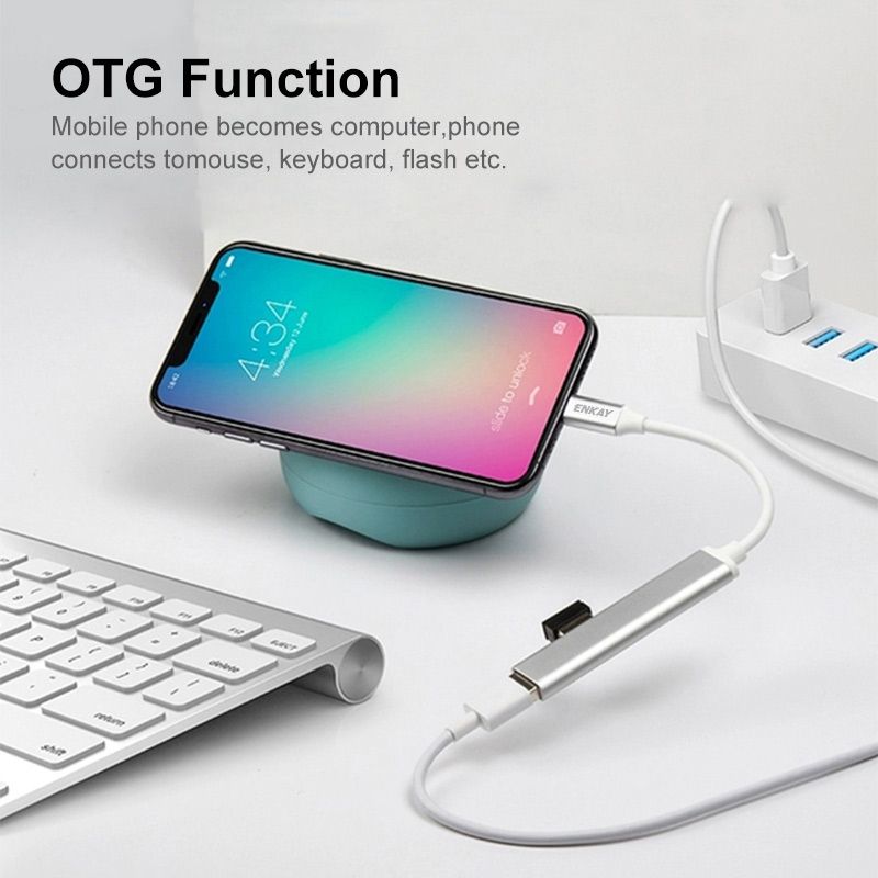 ENKAY Hat-Prince ENK-AT114 4 Ports USB 3.0 Splitter Multi-Ports Expansion HUB Extender Connector Adapter, Interface:Type-C