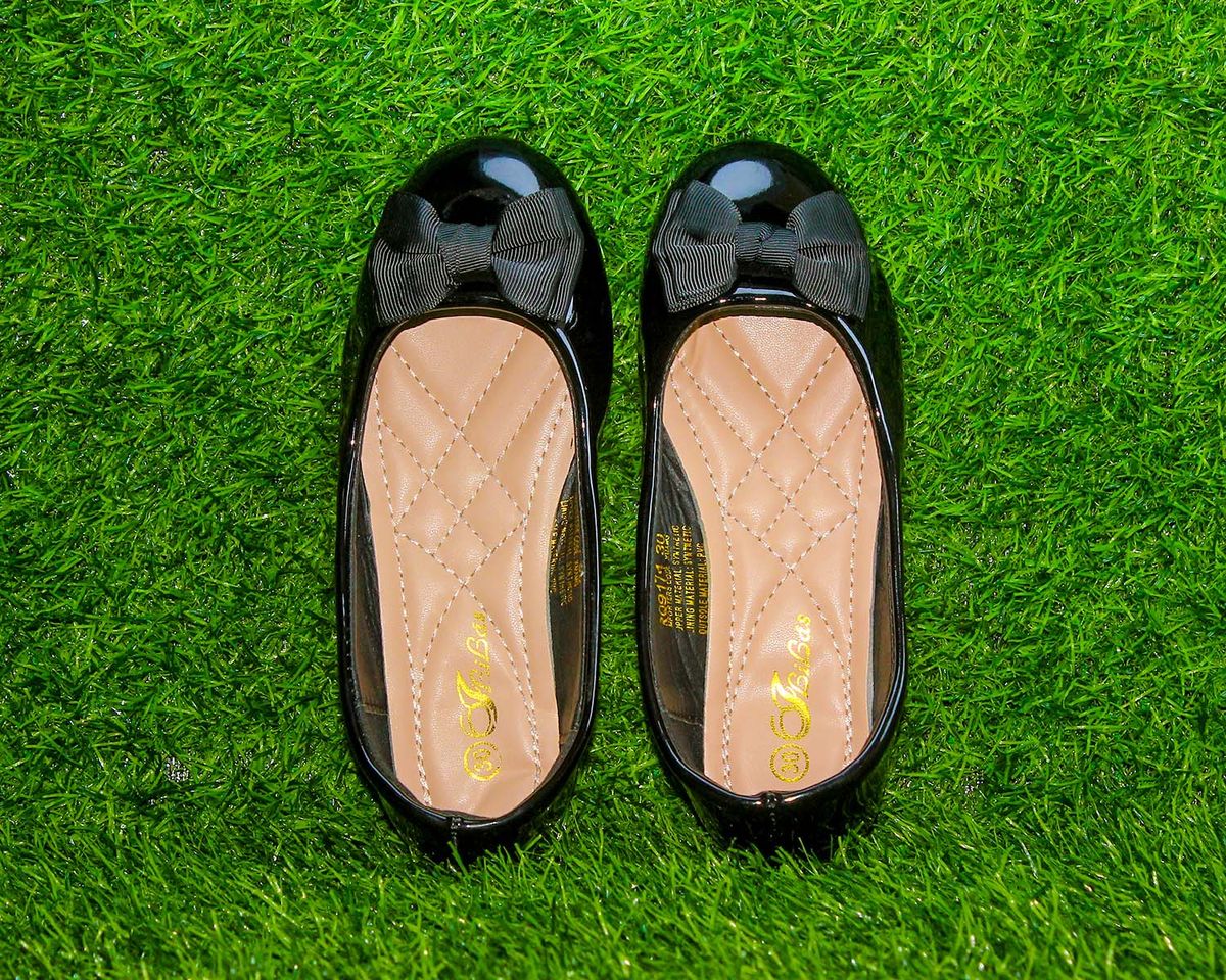 Children Slip-on Corporate Flats Shiny Skin Leather Shoe
