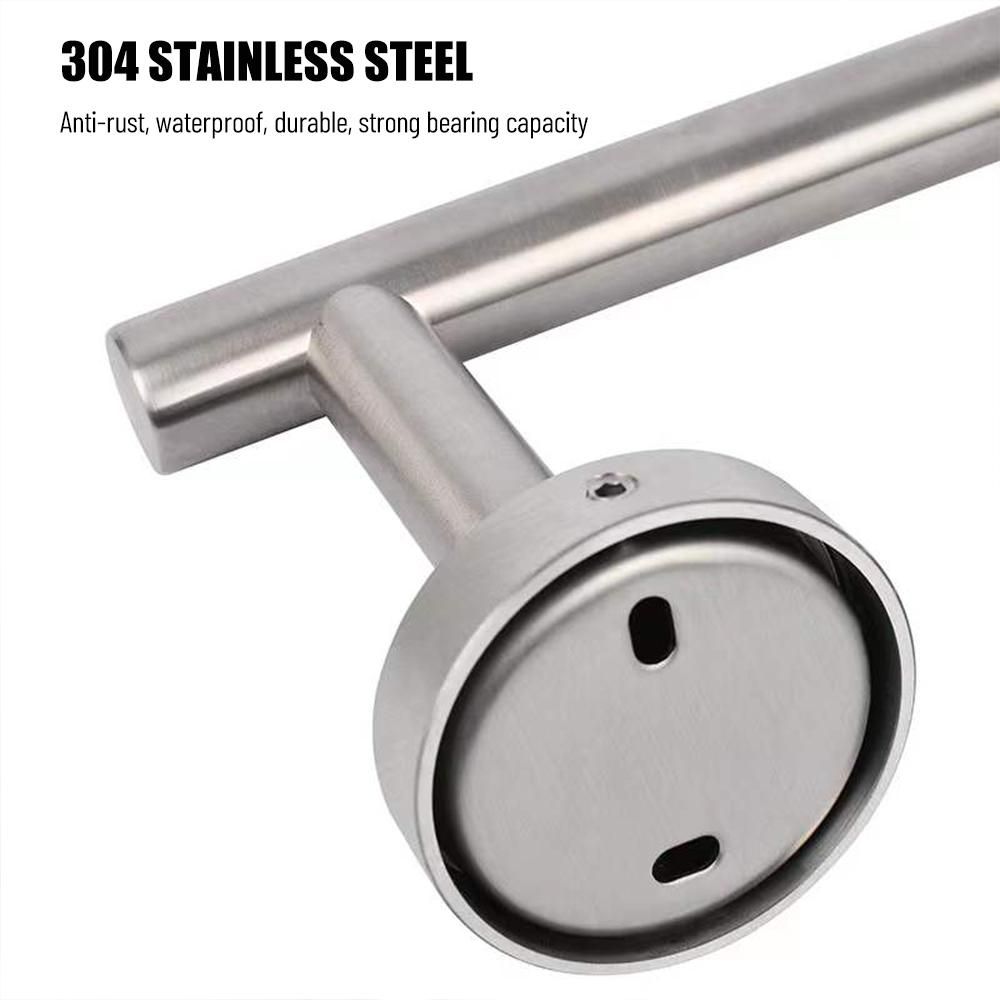 5 Pieces Bathroom Hardware Accessories Set Towel Bar Robe Hooks Toilet Paper Holder 304 Stainless Steel Wall Mounted Bath Towel Rack Holder Silvery