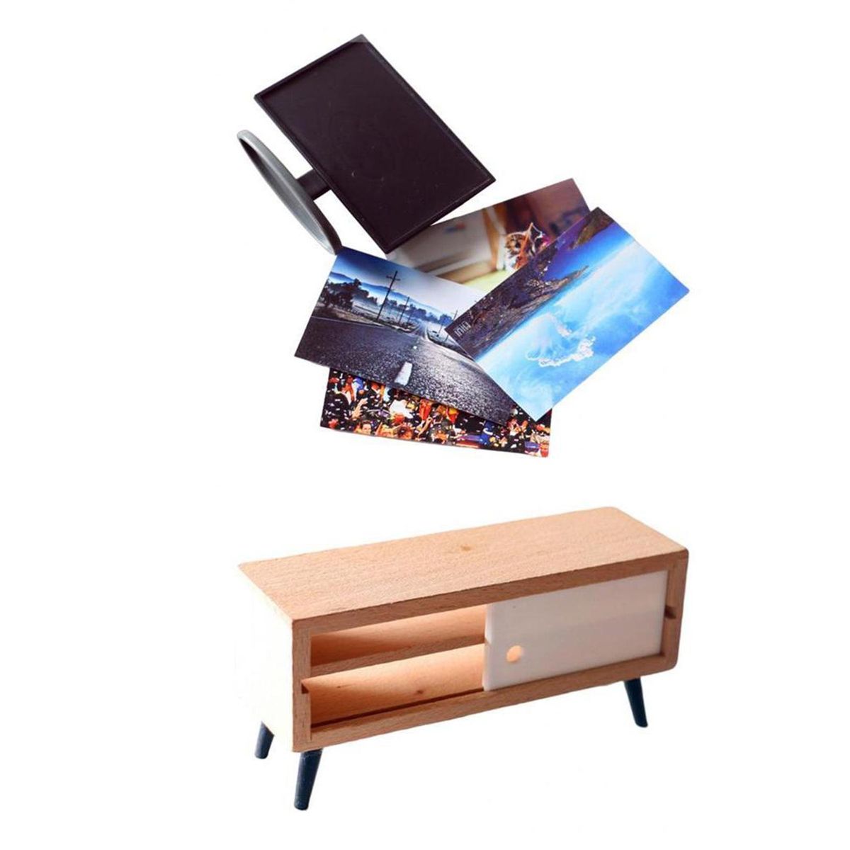 Homyl Dolls  With TV Stand 1:12 1:6 Living Room