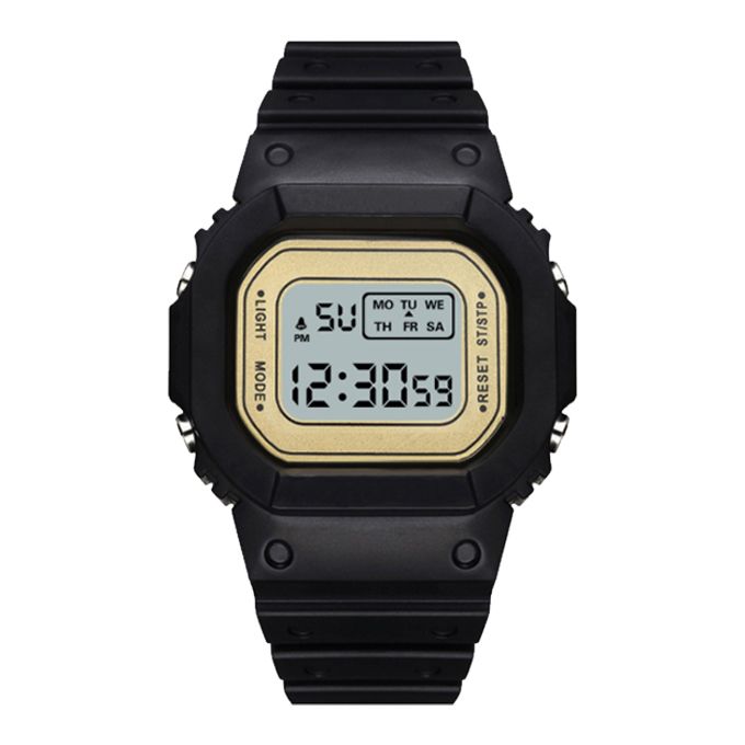 Unisex Luminous LED Electronic Wrist Watch-Black