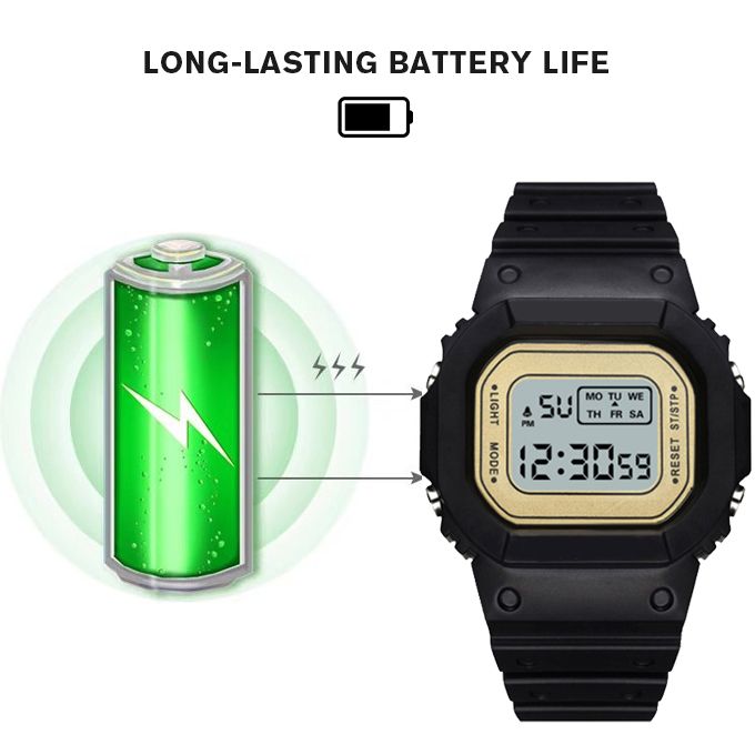 Unisex Luminous LED Electronic Wrist Watch-Black