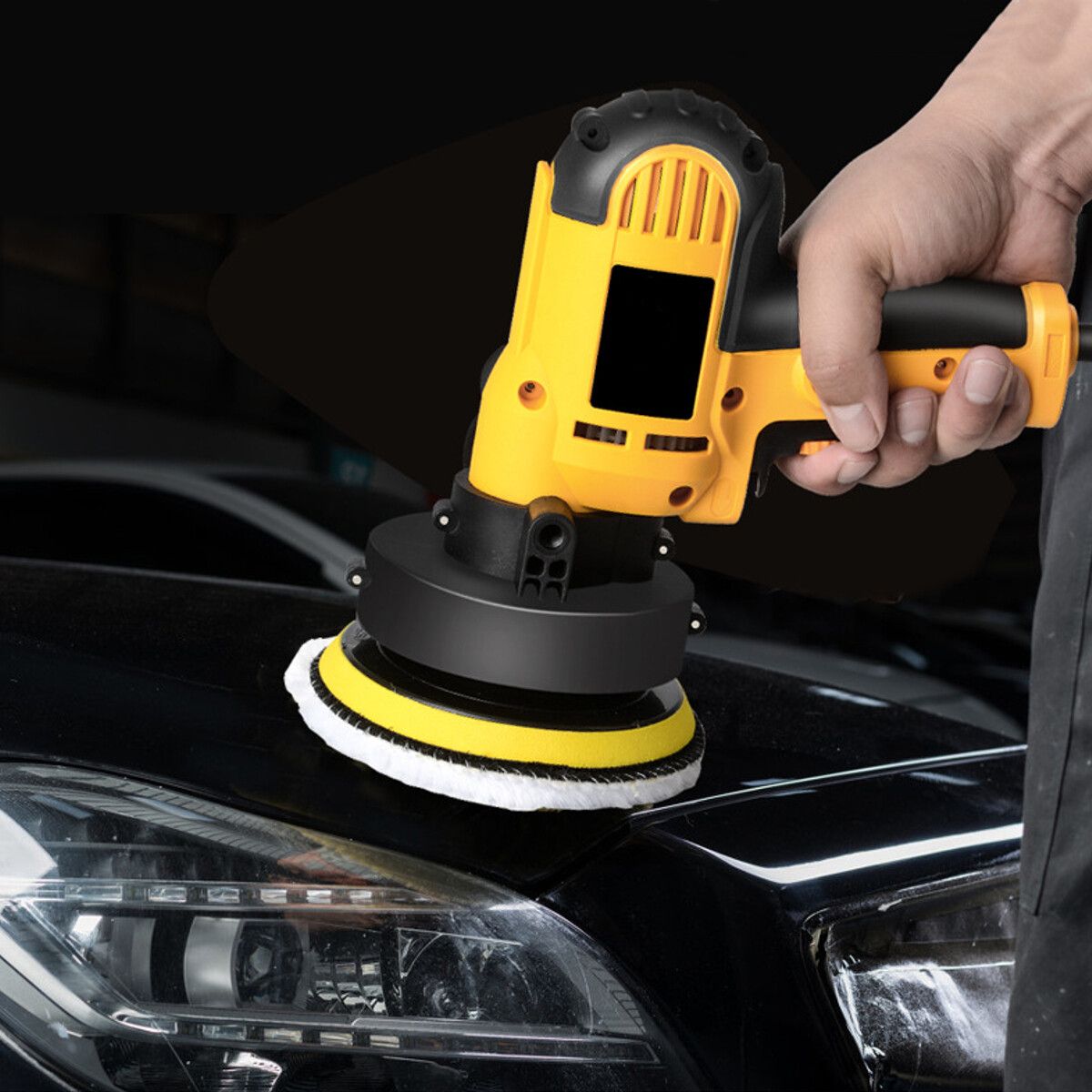 800W Polisher Car Sander Buffer Polishing Machine Kit Variable Speed Machine EU PLUG -14 Piece Set