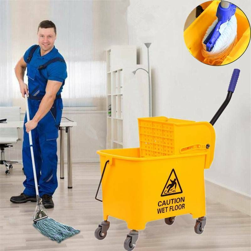 4 Pcs- Industrial Mop Bucket With Safety Signage