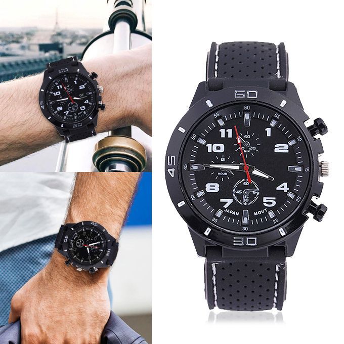 Men's Fashion Sports Quartz Watch - Black