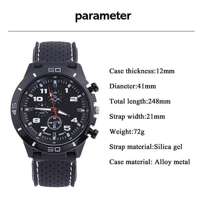 Men's Fashion Sports Quartz Watch - Black