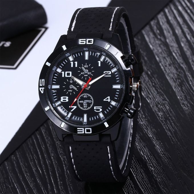 Men's Fashion Sports Quartz Watch - Black