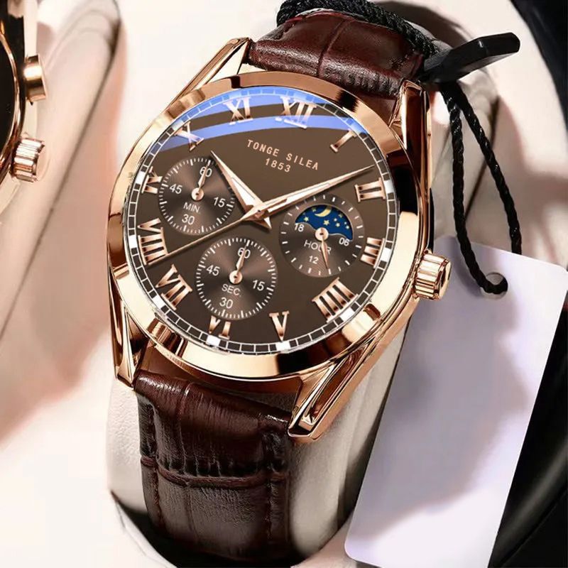 Wrist Watche Fashion Iuminous Waterproof Simple Quartz Watch Gold/Brown