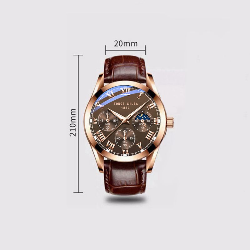 Wrist Watche Fashion Iuminous Waterproof Simple Quartz Watch Gold/Brown