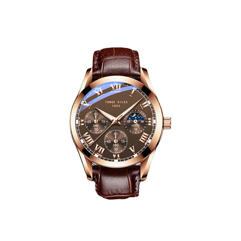 Wrist Watche Fashion Iuminous Waterproof Simple Quartz Watch Gold/Brown