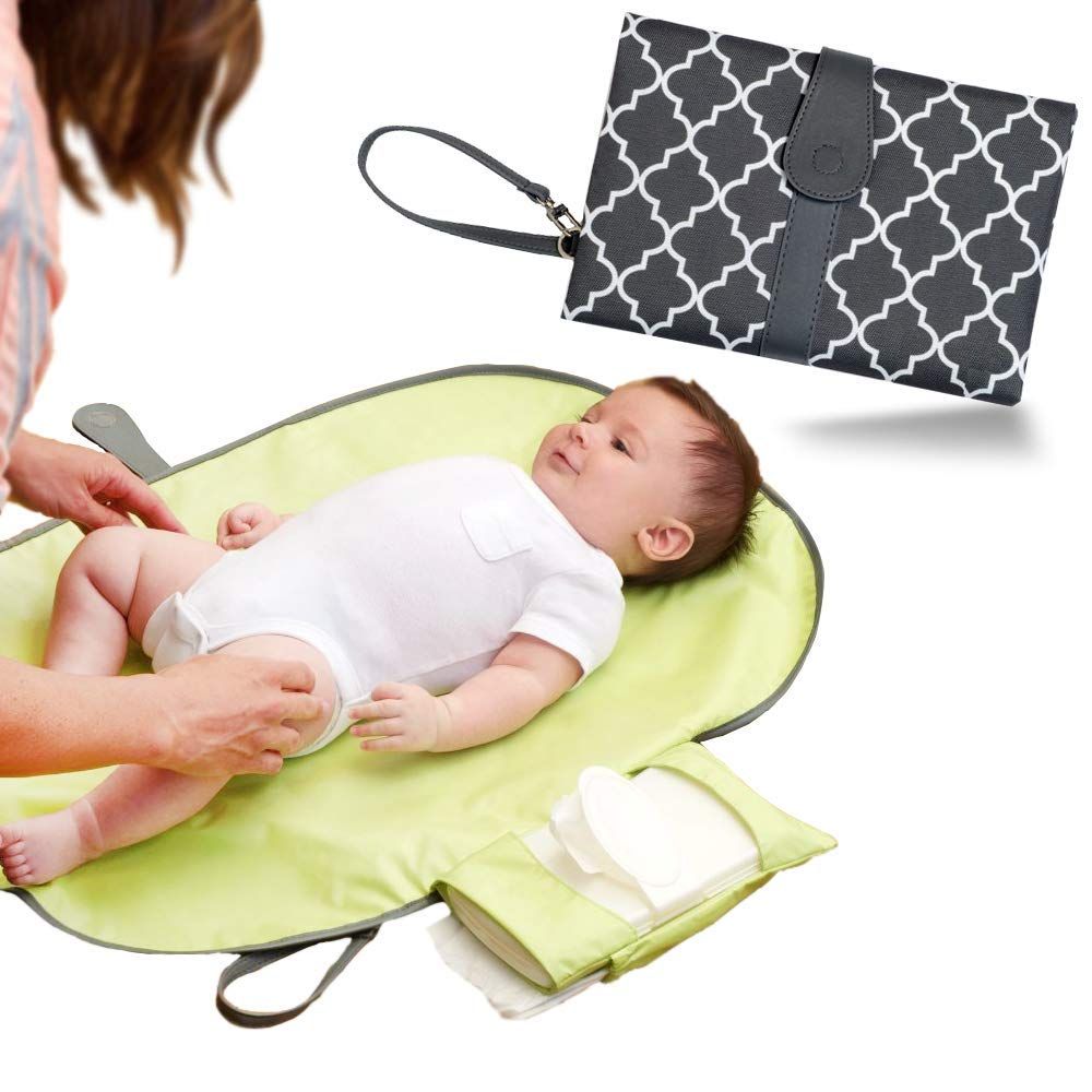 Mess Free Waterproof Baby Diaper Changing Mat-Grey