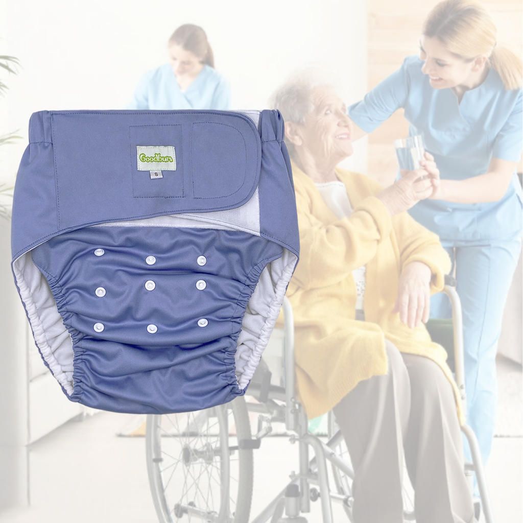 Reusable Adult Cloth Diaper Washable Underwear Briefs Incontinence