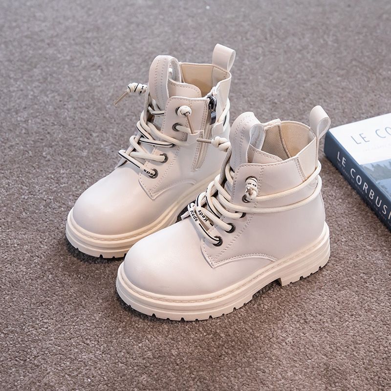 British Style Casual Trend Martin Shoes For Boys And Girls-White